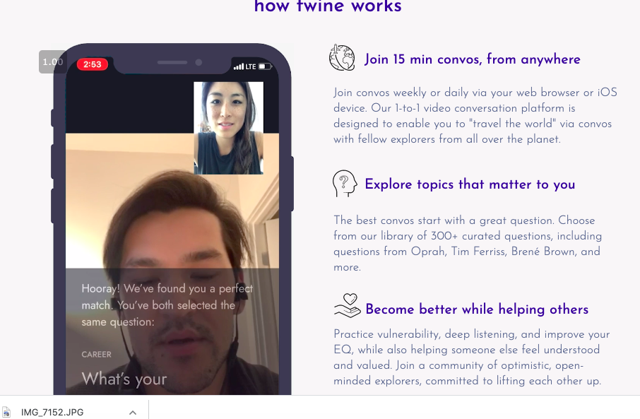Twine – An Application for Deeper Conversations